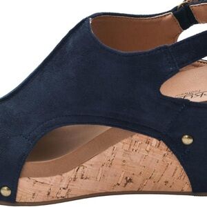 Corkys Navy Wedge Sandals